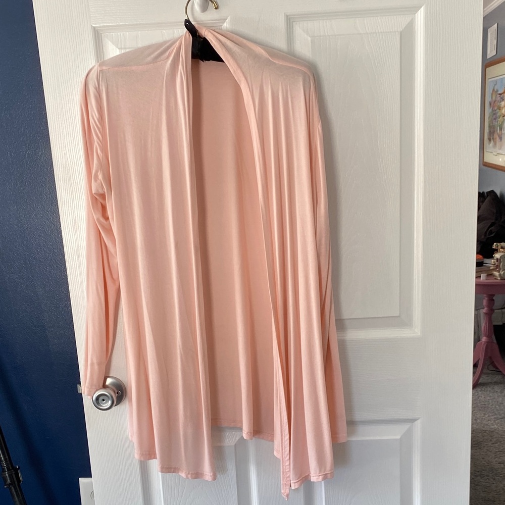 Light Pink Open Front Cardigan